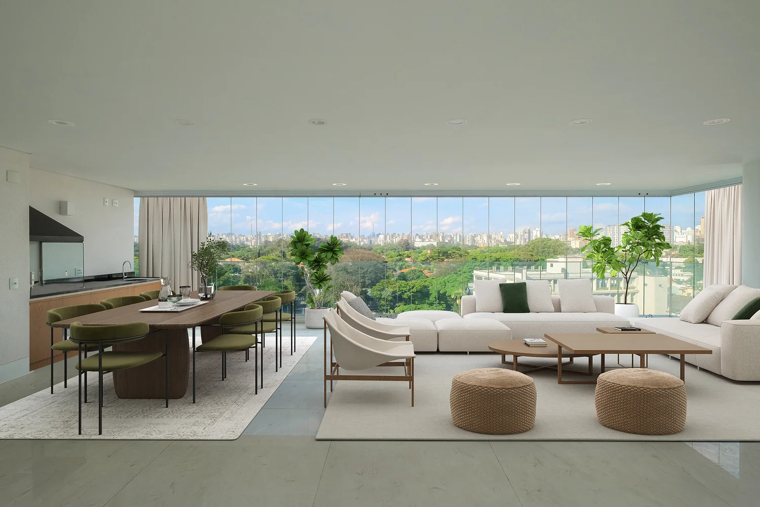 O mesmo ambiente com um estilo criado pelos arquitetos da RUUM